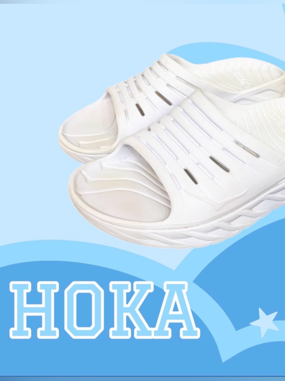 HOKA ONE ONE white recovery Slides women’s sandals size 9 men’s size 7